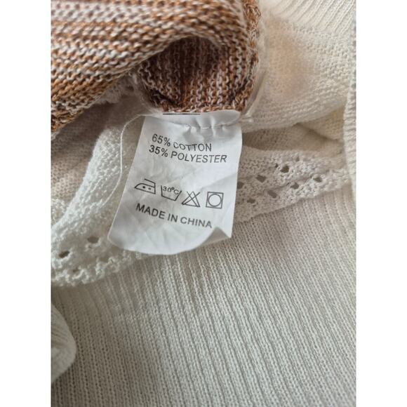 Womens L Hoodie, lightweight Heathered Brown/White/Pink/Gray stripe - Picture 6 of 7